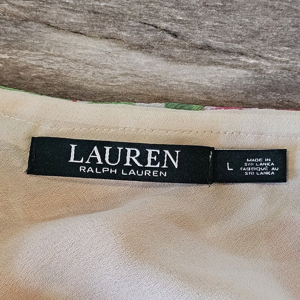 LAUREN‎ RALPH LAUREN Size XL Floral Layered Ruffle Skirt Colorful Chiffon - Picture 8 of 10